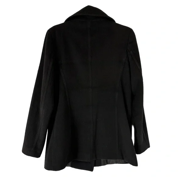 Stunning Karl Lagerfeld Black Double Breasted Wool Cashmere Pea Coat Jacket - Picture 9 of 11